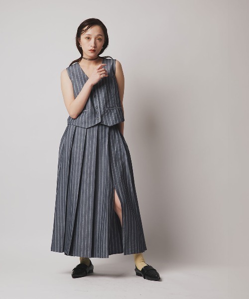 W:Huku(フーク)の「【W:Huku / ソフトタッチツイル】ノーカラー ベスト / Soft-Touch Twill No-Collar Vest(ベスト・レディース・ブラック/ベージュ系その他/ブラウン系その他/グレー系その他・FREE)」の10枚目の写真