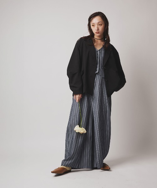 W:Huku(フーク)の「【W:Huku / ソフトタッチツイル】ノーカラー ベスト / Soft-Touch Twill No-Collar Vest(ベスト・レディース・ブラック/ベージュ系その他/ブラウン系その他/グレー系その他・FREE)」の8枚目の写真