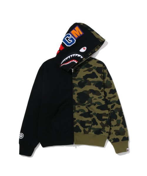 A BATHING APE（アベイシングエイプ）の「1ST CAMO CRYSTAL STONE SHARK FULL ZIP HOODIE（パーカー・レディース・ブラック/グレー・MEDIUM/SMALL）」の6枚目の写真
