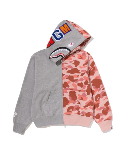 A BATHING APE（アベイシングエイプ）の「1ST CAMO CRYSTAL STONE SHARK FULL ZIP HOODIE（パーカー・レディース・ブラック/グレー・MEDIUM/SMALL）」の7枚目の写真