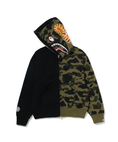 A BATHING APE（アベイシングエイプ）の「1ST CAMO CRYSTAL STONE SHARK FULL ZIP HOODIE（パーカー・レディース・ブラック/グレー・MEDIUM/SMALL）」の8枚目の写真