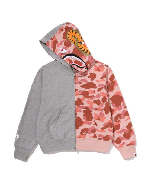 A BATHING APE（アベイシングエイプ）の「1ST CAMO CRYSTAL STONE SHARK FULL ZIP HOODIE（パーカー・レディース・ブラック/グレー・MEDIUM/SMALL）」の9枚目の写真