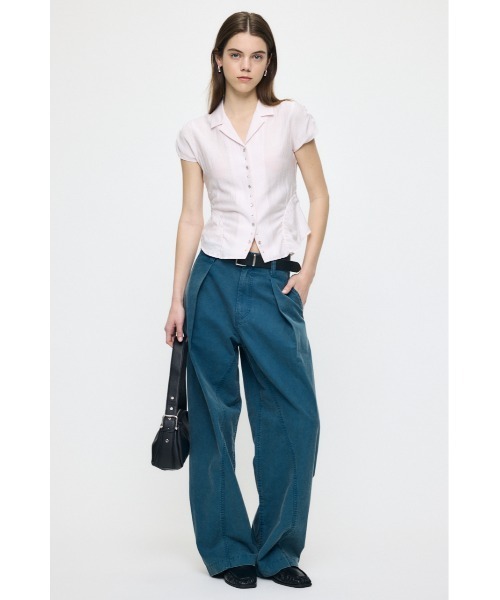 MOUSSY(マウジー)の「CURVE LINE TUCK パンツ(その他パンツ・レディース・カーキ/ベージュ・1)」の11枚目の写真