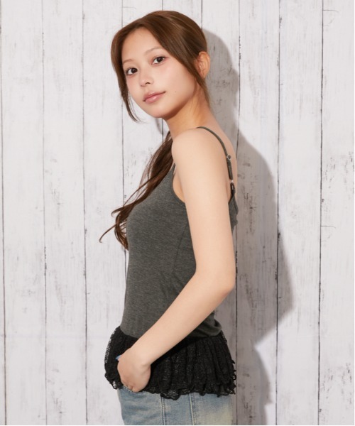 GORGE(ゴージ)の「《裾レース・華奢見え》インナーキャミソール/フェミニン×カジュアル/春夏/全3色(キャミソール・レディース・オフホワイト/ブラック/チャコール・F)」の17枚目の写真
