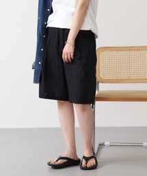リネンライクタックハーフパンツ