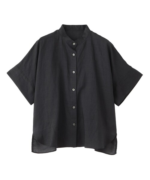 MACKINTOSH PHILOSOPHY（ﾏｯｷﾝﾄｯｼｭ ﾌｨﾛｿﾌｨｰ）の「【WEB&一部店舗限定】ラミーバンドカラーシャツ（シャツ/ブラウス・レディース・ブラック/ホワイト系その他/ブルー・38/36）」の2枚目の写真