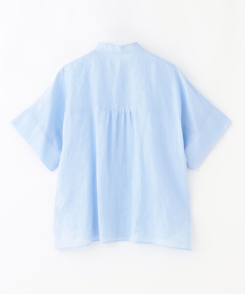 MACKINTOSH PHILOSOPHY（ﾏｯｷﾝﾄｯｼｭ ﾌｨﾛｿﾌｨｰ）の「【WEB&一部店舗限定】ラミーバンドカラーシャツ（シャツ/ブラウス・レディース・ブラック/ホワイト系その他/ブルー・38/36）」の4枚目の写真