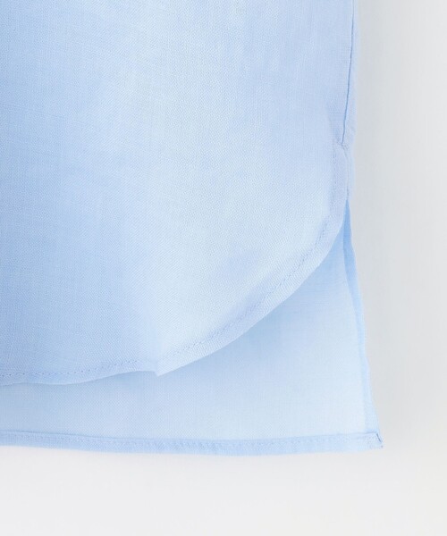 MACKINTOSH PHILOSOPHY（ﾏｯｷﾝﾄｯｼｭ ﾌｨﾛｿﾌｨｰ）の「【WEB&一部店舗限定】ラミーバンドカラーシャツ（シャツ/ブラウス・レディース・ブラック/ホワイト系その他/ブルー・38/36）」の7枚目の写真