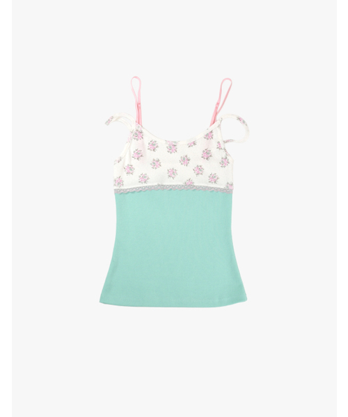 HONKYO(ホンキョ)の「Double Strap Lace Sleeveless- Mint Flower(Tシャツ/カットソー・レディース・その他・FREE)」の1枚目の写真