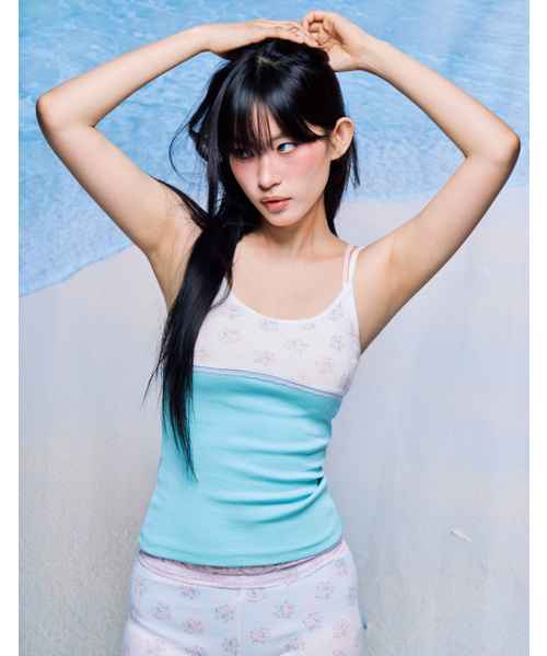 HONKYO(ホンキョ)の「Double Strap Lace Sleeveless- Mint Flower(Tシャツ/カットソー・レディース・その他・FREE)」の2枚目の写真
