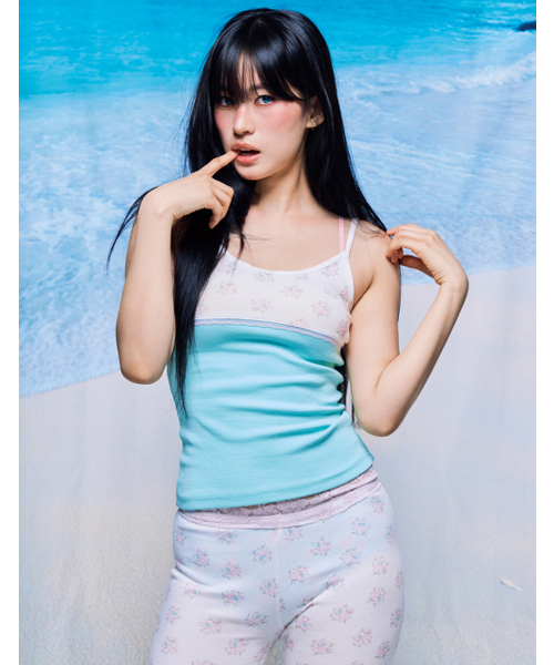 HONKYO(ホンキョ)の「Double Strap Lace Sleeveless- Mint Flower(Tシャツ/カットソー・レディース・その他・FREE)」の7枚目の写真