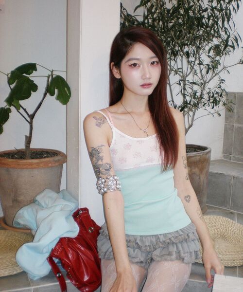 HONKYO(ホンキョ)の「Double Strap Lace Sleeveless- Mint Flower(Tシャツ/カットソー・レディース・その他・FREE)」の11枚目の写真
