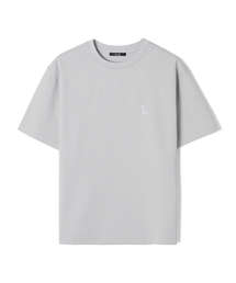 男性分斗シグニチャー犬プリント半袖Tシャツ (ベージュ) (HC4ST90)
