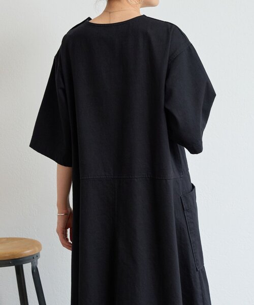 BEARDSLEY(ビアズリー)の「コットンポケットワンピ(ワンピース・レディース・ブラック・FREE)」の7枚目の写真