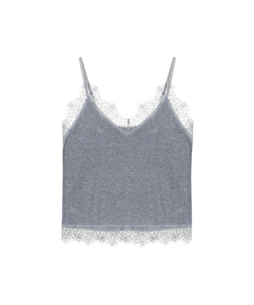 NICK&NICOLE(ニックアンドニコール)の「LACE TRIM SLEEVELESS_CHARCOAL(Tシャツ/カットソー・レディース・その他・FREE)」の1枚目の写真