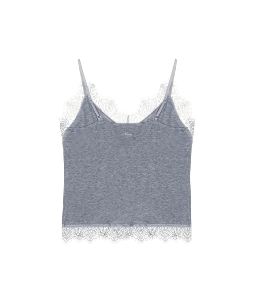 NICK&NICOLE(ニックアンドニコール)の「LACE TRIM SLEEVELESS_CHARCOAL(Tシャツ/カットソー・レディース・その他・FREE)」の2枚目の写真
