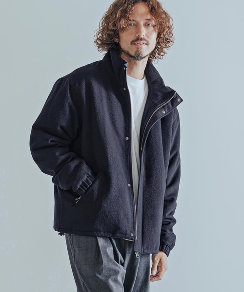 Magine(マージン)の「mj11738-Wool-Like Brushed Padded Stand Collar Blouson パデッドブルゾン(MGN-263-006)(ブルゾン・メンズ・ブラック/ネイビー/グレー系その他・44/46/48)」の4枚目の写真