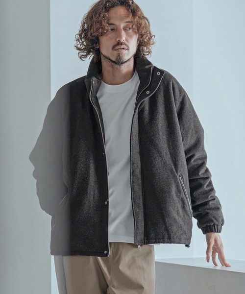 Magine(マージン)の「mj11738-Wool-Like Brushed Padded Stand Collar Blouson パデッドブルゾン(MGN-263-006)(ブルゾン・メンズ・ブラック/ネイビー/グレー系その他・44/46/48)」の13枚目の写真