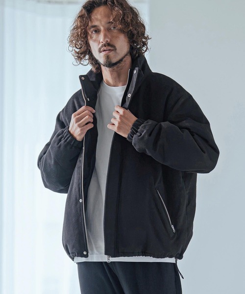 Magine(マージン)の「mj11738-Wool-Like Brushed Padded Stand Collar Blouson パデッドブルゾン(MGN-263-006)(ブルゾン・メンズ・ブラック/ネイビー/グレー系その他・44/46/48)」の17枚目の写真