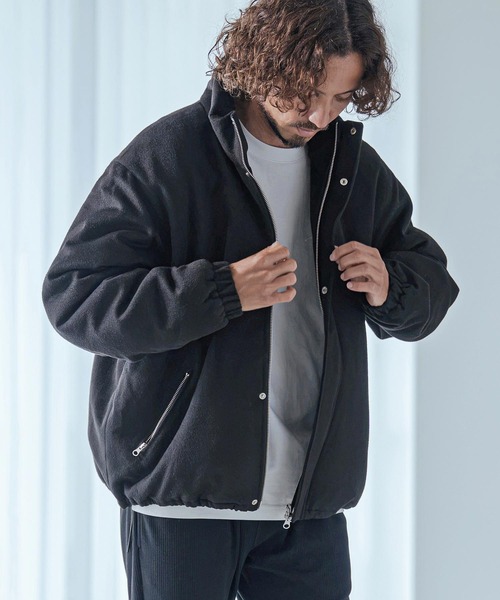 Magine(マージン)の「mj11738-Wool-Like Brushed Padded Stand Collar Blouson パデッドブルゾン(MGN-263-006)(ブルゾン・メンズ・ブラック/ネイビー/グレー系その他・44/46/48)」の19枚目の写真