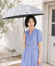 Afternoon Tea | 遮光率100% UVカット率100%生地使用 シアーフラワー晴雨兼用長傘 日傘(長傘)