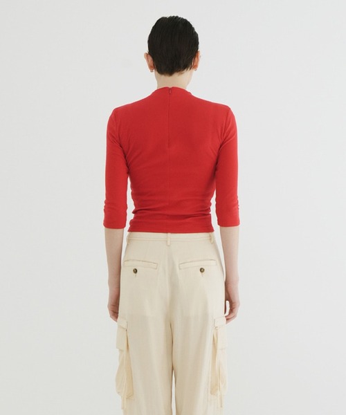 CLANE（クラネ）の「MOCK NECK MID SLEEVE TOPS（Tシャツ/カットソー・レディース・レッド/ブラック/ホワイト・1/2）」の22枚目の写真