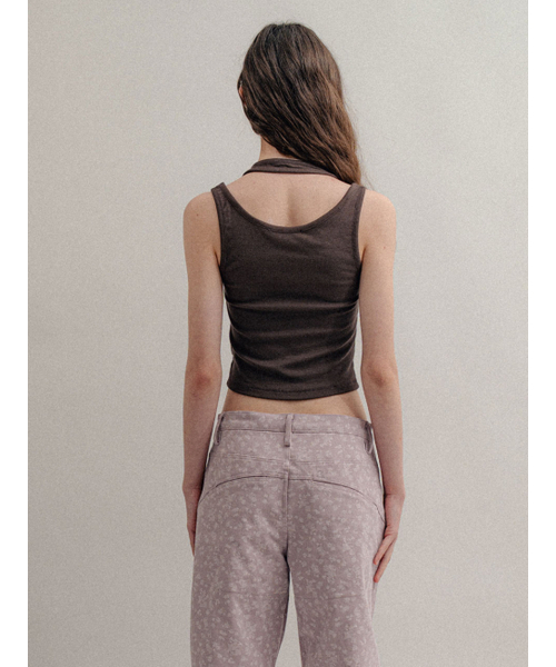 VISUS(ヴィスシュ)の「Layerd Halter Top_Brown(Tシャツ/カットソー・レディース・その他・FREE)」の2枚目の写真