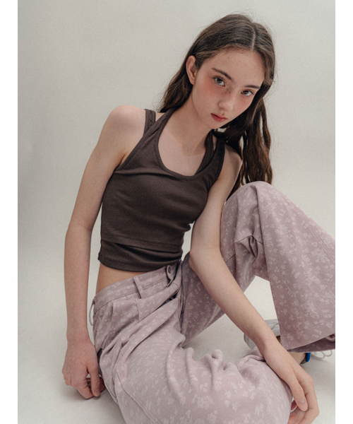 VISUS(ヴィスシュ)の「Layerd Halter Top_Brown(Tシャツ/カットソー・レディース・その他・FREE)」の4枚目の写真