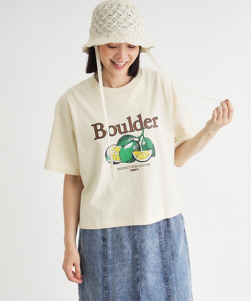 HONEYSUCKLE ROSE(ハニーサックルローズ)の「CAMP7(キャンプ7)プリントTシャツ(Tシャツ/カットソー・レディース・ベージュ/オフホワイト・04/05)」の2枚目の写真