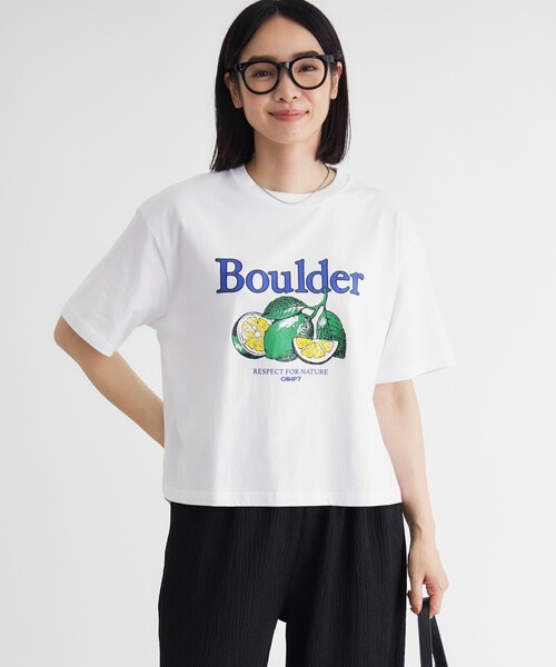 HONEYSUCKLE ROSE(ハニーサックルローズ)の「CAMP7(キャンプ7)プリントTシャツ(Tシャツ/カットソー・レディース・ベージュ/オフホワイト・04/05)」の1枚目の写真