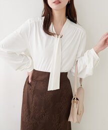 natural couture | 【sherbet line】接触冷感ボウタイブラウス(シャツ/ブラウス)