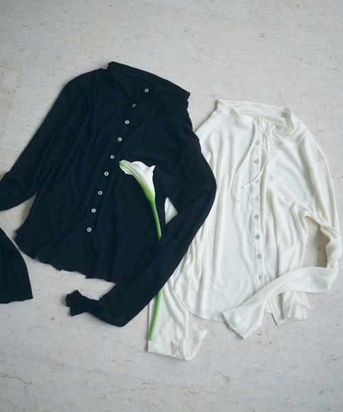 ＋81BRANCA（ハチイチブランカ）の「【81BRANCA / GENSEI×BABYLONE】シアーカーディガン（カーディガン/ボレロ・レディース・ブラック/ホワイト・フリー）」の14枚目の写真