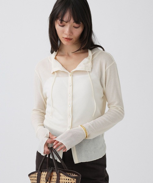 ＋81BRANCA（ハチイチブランカ）の「【81BRANCA / GENSEI×BABYLONE】シアーカーディガン（カーディガン/ボレロ・レディース・ブラック/ホワイト・フリー）」の19枚目の写真