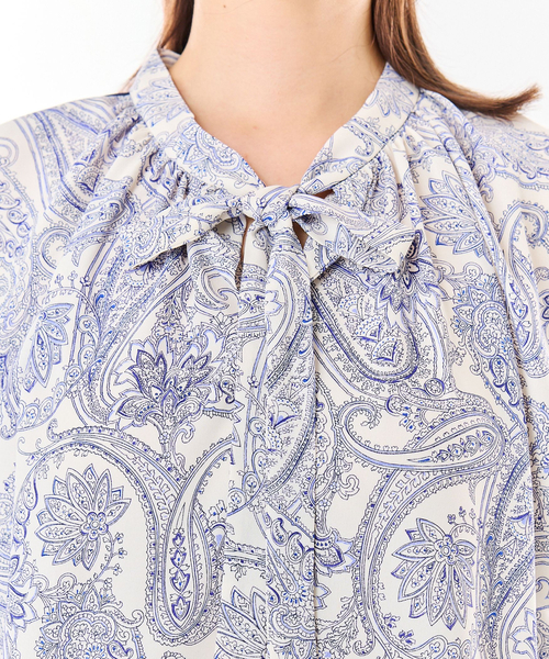 NARACAMICIE(ナラカミーチェ)の「【NARACAMICIE】ペイズリー柄ドッキングリボンカットソー(Tシャツ/カットソー・レディース・ブラック/ホワイト・M/XL)」の13枚目の写真