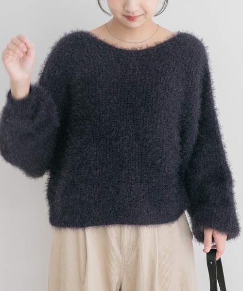 ITEMS URBANRESEARCH(アイテムズ アーバンリサーチ)の「シャギーボリュームスリーブニット(ニット/セーター・レディース・レッド/オフホワイト/ブラウン/ネイビー・FREE)」の5枚目の写真