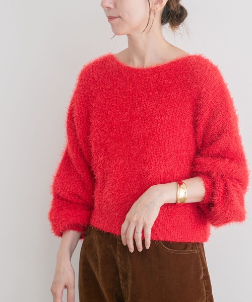 ITEMS URBANRESEARCH(アイテムズ アーバンリサーチ)の「シャギーボリュームスリーブニット(ニット/セーター・レディース・レッド/オフホワイト/ブラウン/ネイビー・FREE)」の10枚目の写真