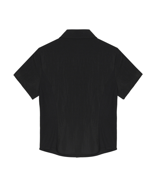 NICK&NICOLE（ニックアンドニコール）の「SLIM HALF SHIRTS TOP_BLACK（シャツ/ブラウス・レディース・その他・FREE/LARGE）」の2枚目の写真