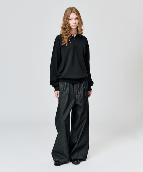 WETTEMPT(ウィテンプト)の「HIGH GAUGE L/S KNIT POLO / ハイゲージL/Sニットポロ(ニット/セーター・メンズ・グレー/ブラック・SMALL/MEDIUM/LARGE)」の15枚目の写真