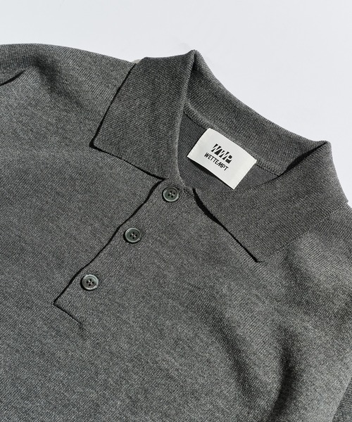 WETTEMPT(ウィテンプト)の「HIGH GAUGE L/S KNIT POLO / ハイゲージL/Sニットポロ(ニット/セーター・メンズ・グレー/ブラック・SMALL/MEDIUM/LARGE)」の11枚目の写真