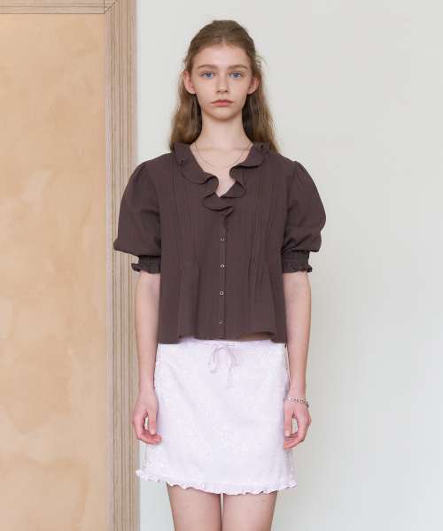 TTUDEMENT（トュードメント）の「SATIN FRILLED MINI SKIRT_LAVENDER（スカート・レディース・その他・SMALL/MEDIUM）」の2枚目の写真