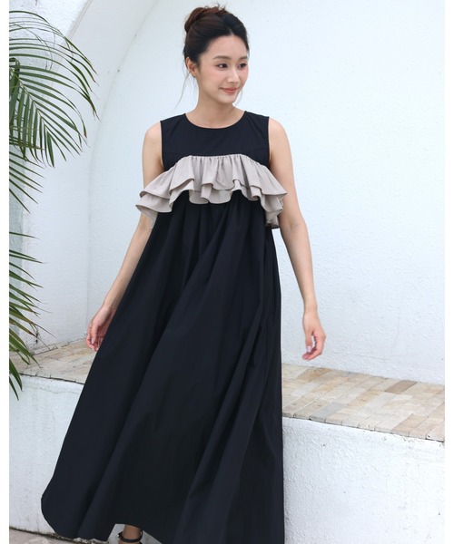 BIRTHDAY BASH(バースデイバッシュ)の「3WAY FRILL SUMMER NS DRESS(3ウェイフリルサマードレス)(ワンピース・レディース・ブラック/ブルー・S/M)」の5枚目の写真
