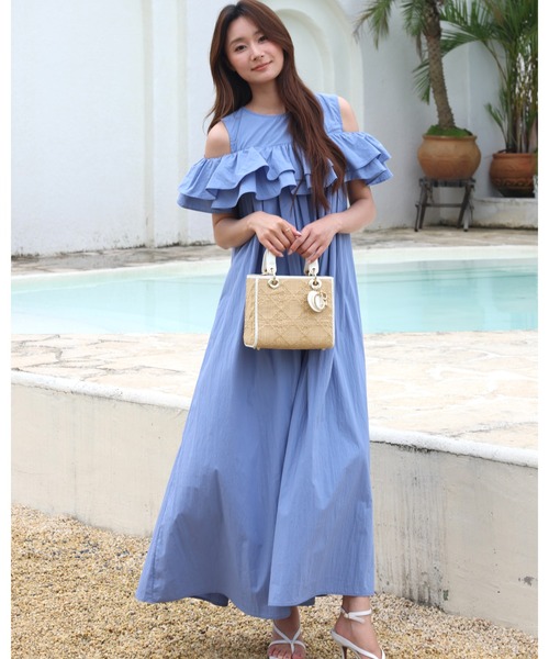 BIRTHDAY BASH(バースデイバッシュ)の「3WAY FRILL SUMMER NS DRESS(3ウェイフリルサマードレス)(ワンピース・レディース・ブラック/ブルー・S/M)」の21枚目の写真