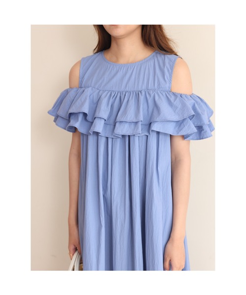 BIRTHDAY BASH(バースデイバッシュ)の「3WAY FRILL SUMMER NS DRESS(3ウェイフリルサマードレス)(ワンピース・レディース・ブラック/ブルー・S/M)」の4枚目の写真