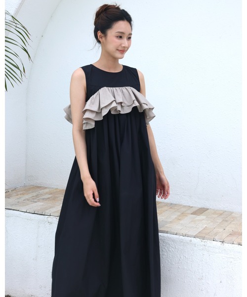 BIRTHDAY BASH(バースデイバッシュ)の「3WAY FRILL SUMMER NS DRESS(3ウェイフリルサマードレス)(ワンピース・レディース・ブラック/ブルー・S/M)」の15枚目の写真