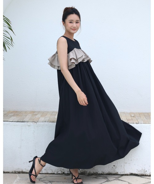 BIRTHDAY BASH(バースデイバッシュ)の「3WAY FRILL SUMMER NS DRESS(3ウェイフリルサマードレス)(ワンピース・レディース・ブラック/ブルー・S/M)」の8枚目の写真
