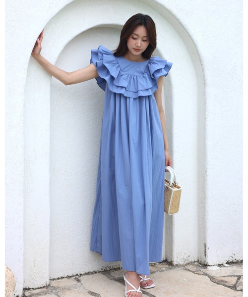 BIRTHDAY BASH(バースデイバッシュ)の「3WAY FRILL SUMMER NS DRESS(3ウェイフリルサマードレス)(ワンピース・レディース・ブラック/ブルー・S/M)」の10枚目の写真