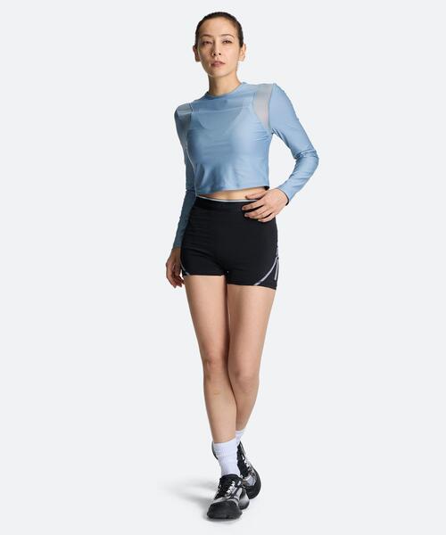 UNDER ARMOUR(アンダーアーマー)の「UAヒートギア クロップ ロングスリーブ Tシャツ(トレーニング/レディース)(Tシャツ/カットソー・レディース・ブルー系・XL/L/M/S)」の3枚目の写真
