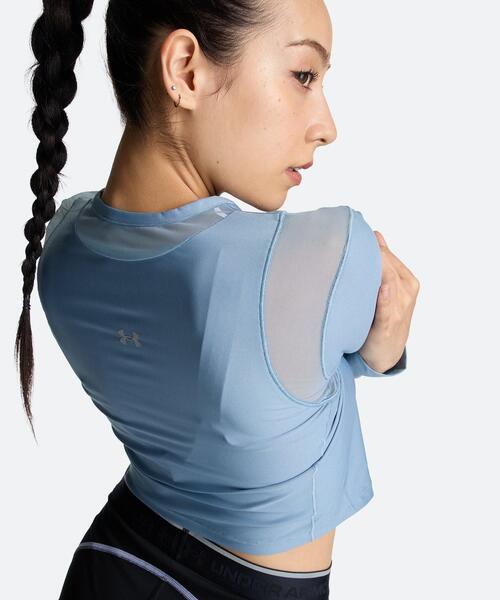 UNDER ARMOUR(アンダーアーマー)の「UAヒートギア クロップ ロングスリーブ Tシャツ(トレーニング/レディース)(Tシャツ/カットソー・レディース・ブルー系・XL/L/M/S)」の5枚目の写真