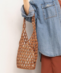 カシュカシュ cachecache / ウッドビーズ2本手バケツ型トート
