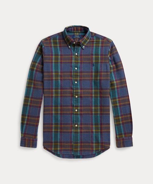 POLO RALPH LAUREN(ポロ ラルフ ローレン)の「クラシック フィット チェック ブラッシュド フランネル シャツ(シャツ/ブラウス・メンズ・ブルー・L/M/S/XL/XS)」の1枚目の写真